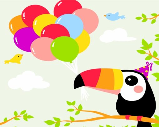 Toucan And Balloons Paint By Numbers