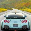 White Nissan GTR paint by numbers