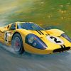 Yellow Ford Gt40 paint by numbers