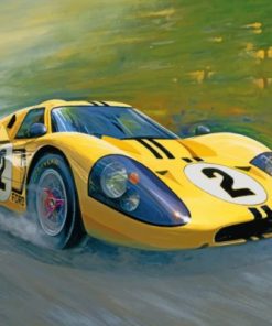 Yellow Ford Gt40 paint by numbers