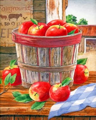 Apples In Pail Paint By Numbers