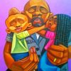 Black Dad And His Kids Paint By Numbers