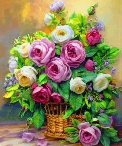 Pink And White Flowers paint by numbers