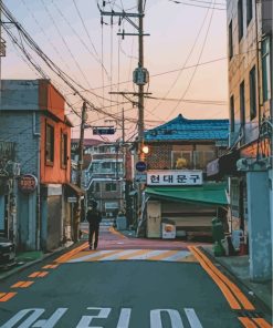 korean street, South Korea paint by numbers