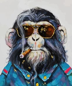 Classy Smoking Monkey Paint By Numbers