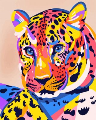 Illustration Colorful Tiger Paint By Numbers