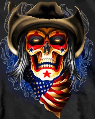 American Skull Paint By Numbers