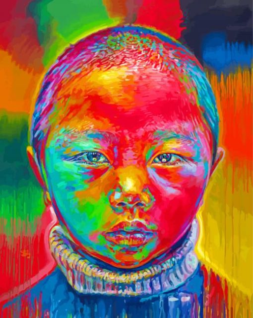 Asian Little Kid Paint By Numbers