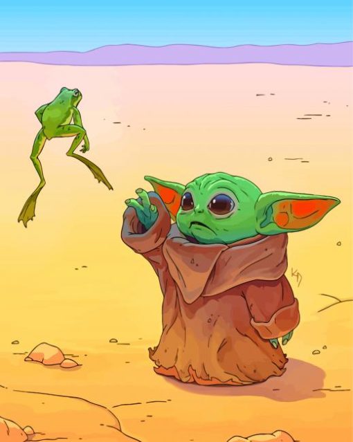 Baby Yoda And The Frog Paint By Numbers