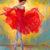 Ballerina Wearing Red Paint By Numbers