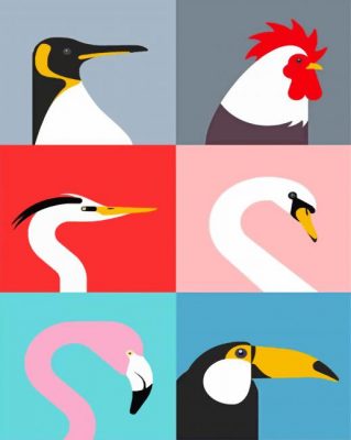 Illustration Birds paint by numbers