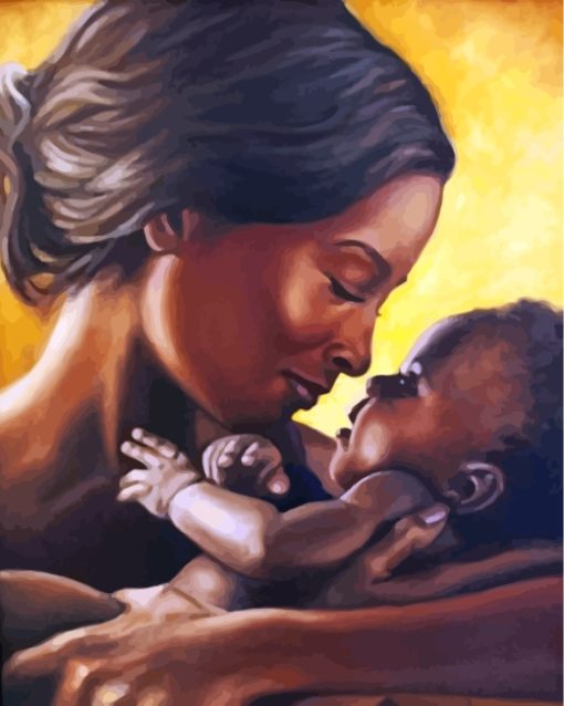 Black Mother And Child Paint By Numbers