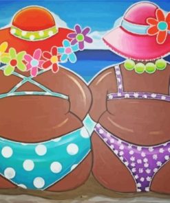 Black Women In The Beach paint By Numbers