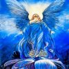 Blue Angel In Lotus Flower Paint By Numbers