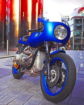 BMW Blue Motorcycle Paint By Numbers