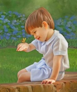 Boy And Butterfly paint by numbers