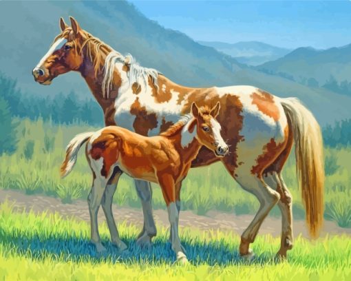 Brown Horses Paint By Numbers