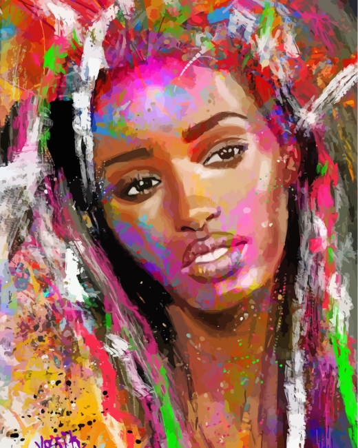 Colorful Black Woman Paint By Numbers