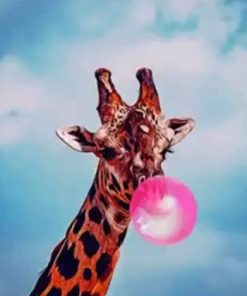Giraffe And Bubblegum Paint By Numbers