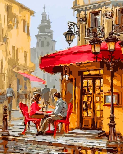 Couple Having Coffee Paint By Numbers