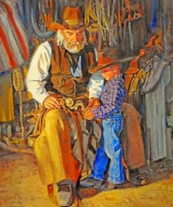Cowboy And His Grandfather Paint By Numbers "