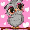 Cute Grey Owl Paint By Numbers