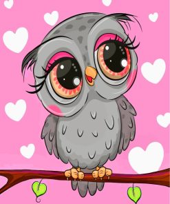 Cute Grey Owl Paint By Numbers