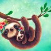 Cute Sloths Paint By Numbers