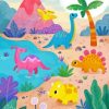 Dinosaurs Illustration paint by numbers