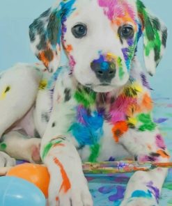 Colorful Dalmatian Paint By Numbers