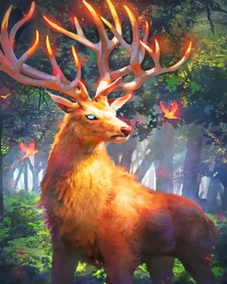 Fire Stag paint by numbers