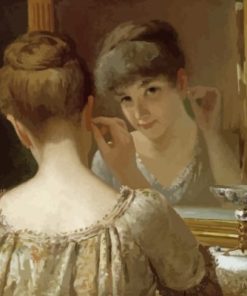 Lady Looking At The Mirror paint by numbers