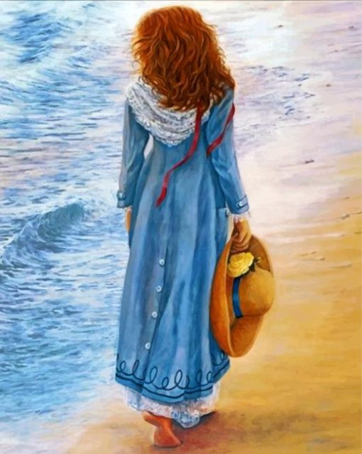 Lonely Woman On The Beach Paint By Numbers