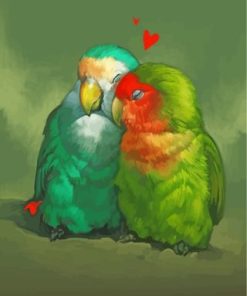 Parrot Birds In Love paint by numbers