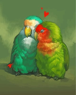 Parrot Birds In Love paint by numbers