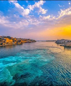 Malta Harbor Sunset Paint By Numbers