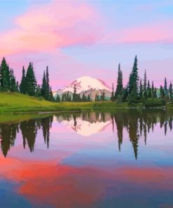 Mount Rainier National Park Landscape Paint By Numbers