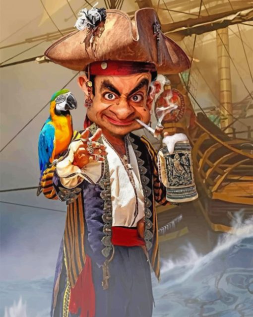 Mr Bean Pirate Paint By Numbers
