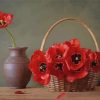 Poppies Basket paint by numbers
