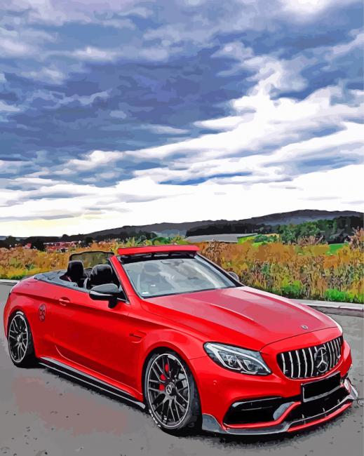 Red Mercedes Paint By Numbers