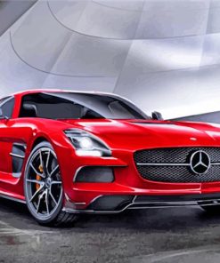 Red Mercedes Sls Paint By Numbers