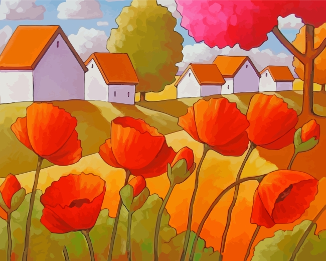 Red Poppies Paint By Numbers