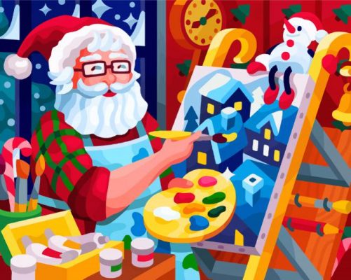The Painter Santa paint by numbers