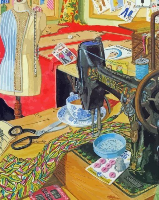 Sewing Machine Paint By Numbers