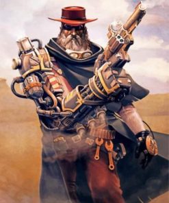Steampunk Cowboy paint by numbers