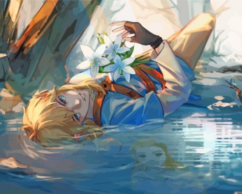 Link Holding Flowers paint by numbers