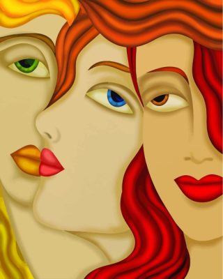 Three Women Faces paint by numbers