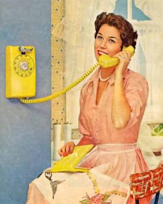 Vintage Woman Talking On The Phone paint by numbers