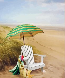 White Beach Chair Paint By Numbers