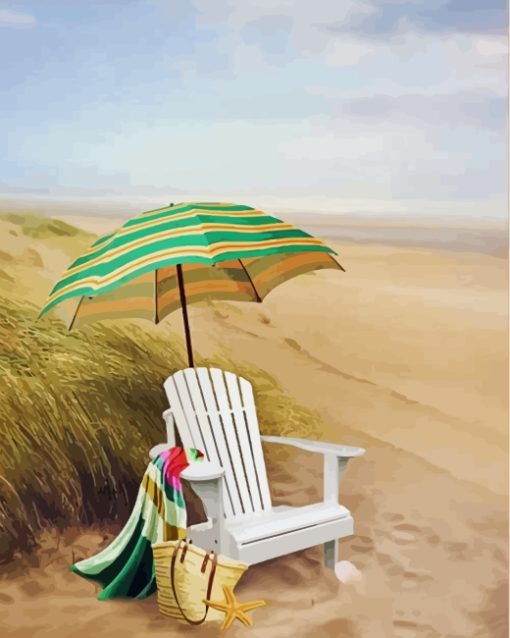 White Beach Chair Paint By Numbers